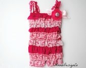 Hot Pink, Light Pink, White Lace Newborn Baby,Toddler, Girl Petti Romper Photo Prop