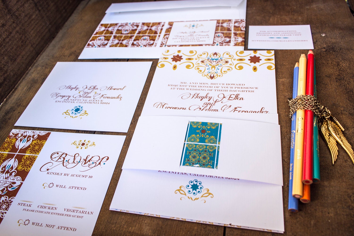 Spanish Style Custom Wedding Invitation Suite
