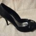 Vintage Ladies Black Leather Point Toe Pumps with 3 1/2" Heels by BCBG Size 7 Only 8 USD