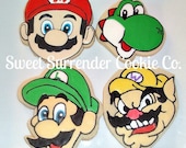 Super Mario Themed Decorated Sugar Cookies - 1 Dozen