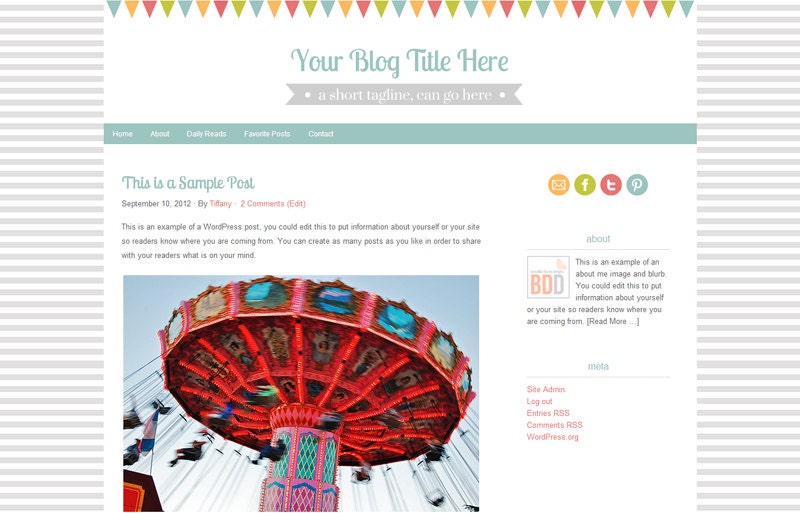 Premade Self Hosted WordPress Theme: Carnival Ride