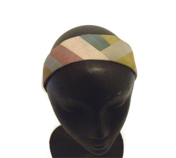 Headband  Hand Dyed Cotton Reversible OOAK neutral colors