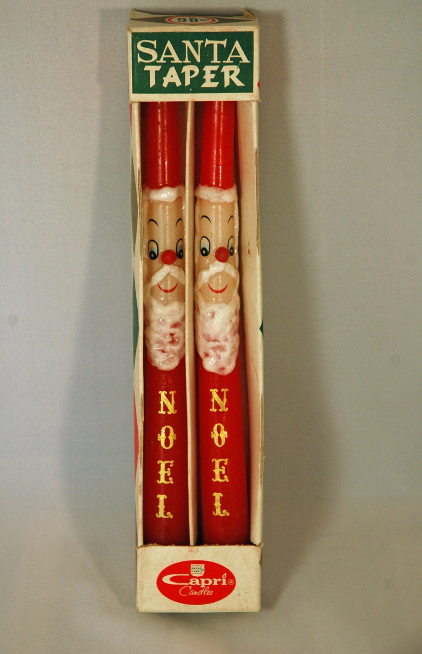 Vintage Santa Taper Candles Original Box by FlintCreekVintage