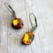 Vintage Golden Topaz Glass Jewel Earrings. Sparkle. Autumn, Fall, Fashion. Bridesmaids Earrings, Stocking Stufers, Cyber Monday Etsy,