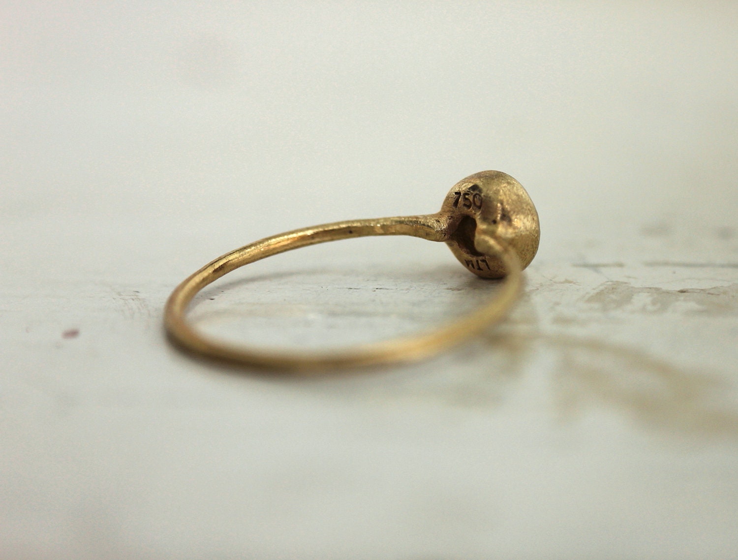 Rose cut diamond engagement ring. 18k. A love stone. Willow.