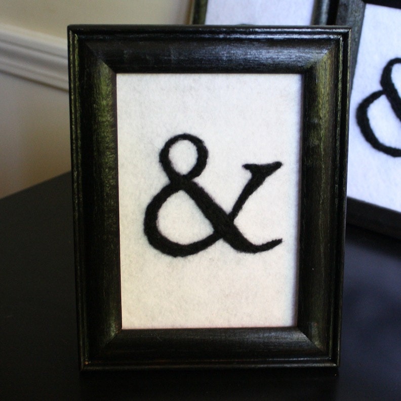 Needle Felted Ampersand in Garamond Pro