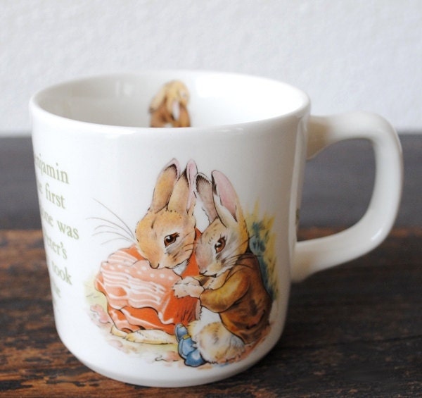 Wedgwood Benjamin Bunny Children's Mug Cup, 1987 Vintage Made in England