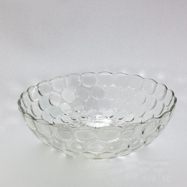 Fire King Clear Glass Bubble Bowl by OldRedHenVintage on Etsy