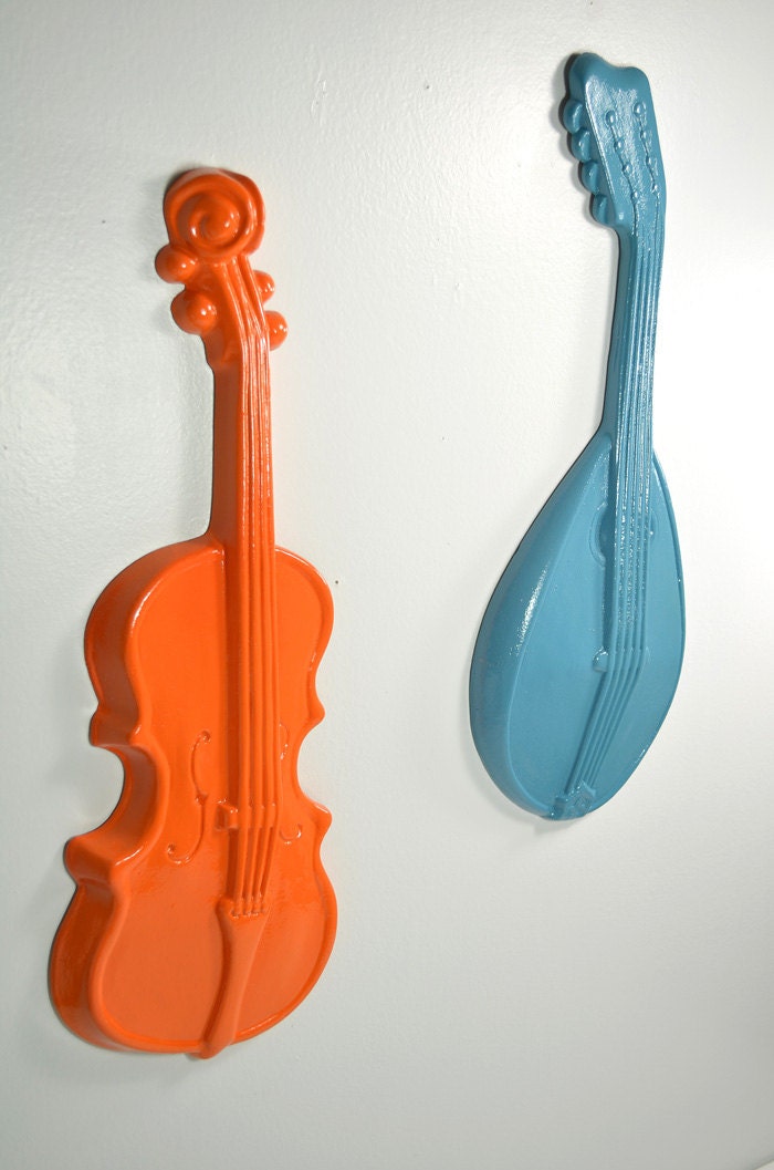 Vintage Music Violin Instruments Wall Art Plaques - TheVintageBirds