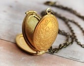 Gold Locket Jewelry Necklace Four Photo Folding Locket Gift Kids Photos Family SPECIAL SALE PRICE