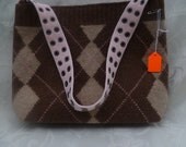 tote bag or purse  made from recycled felted wool sweaters OOAK