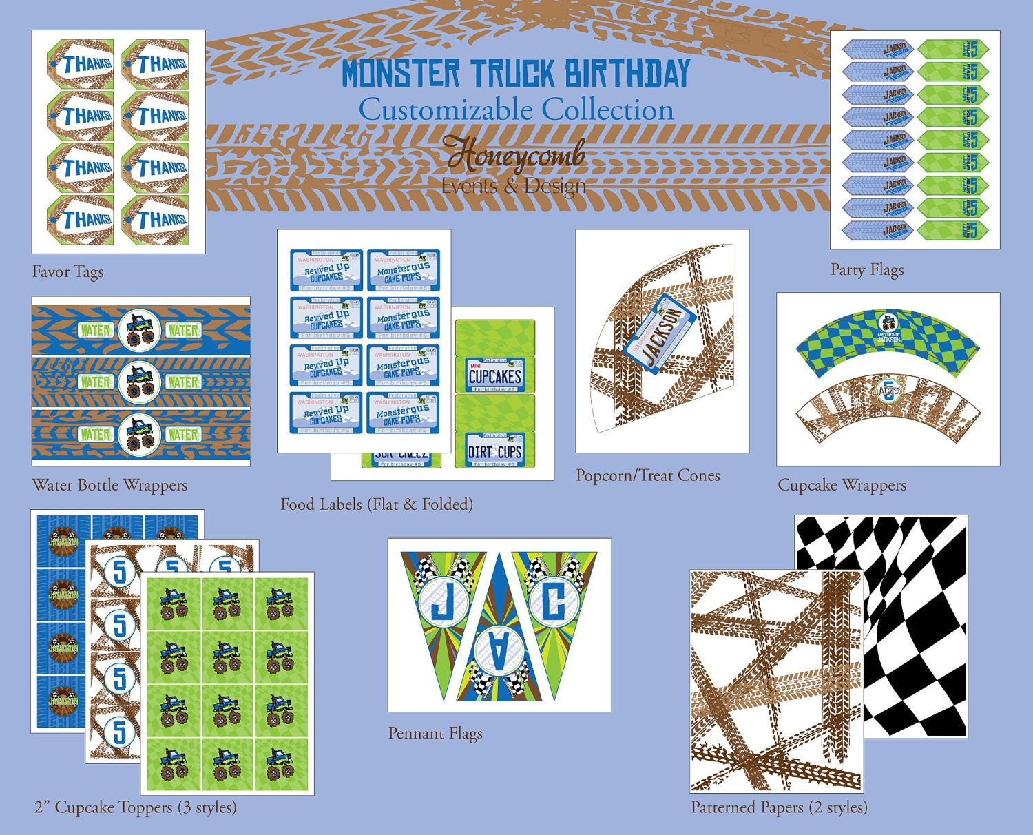 Monster Truck Birthday Printable Collection featured on Amy Atlas