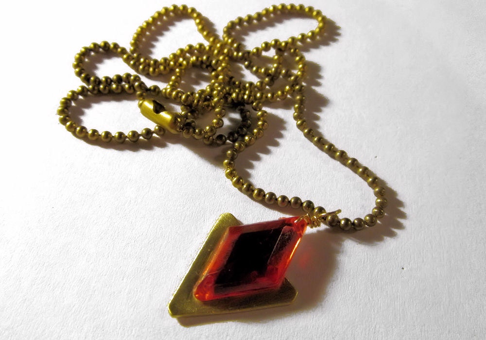 Zelda Necklace Goron's Ruby, Ball Chain
