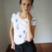 Shirt // white / blue // random geometry