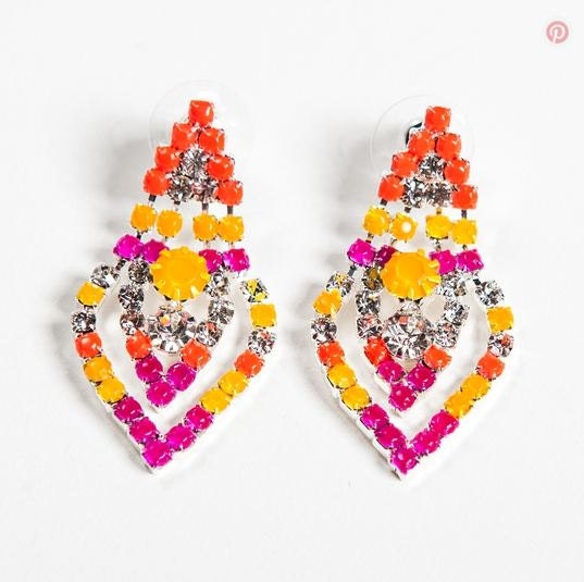 Step Pyramid Neon Lights Earrings