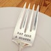 Eat Like a Hunter - Vintage Letter Hand Stamped Serving Fork - Vintage Gift - Home Decor - For that Hunter in your life