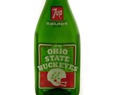 Ohio State Buckeyes Vintage 1972  7-up Bottle MELTED Flat to hang on the wall