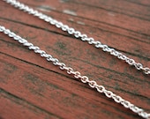 18" Sterling Silver Chain Necklace 1 MM Small Cable Stamped .925 Finished With A Lobster Clasp FREE SHIPPING