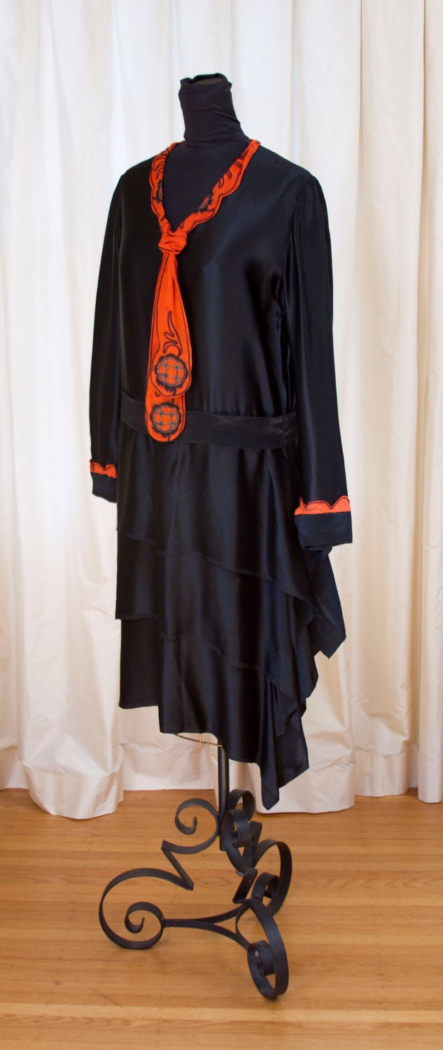 1920's Black and Orange Halloween Dress