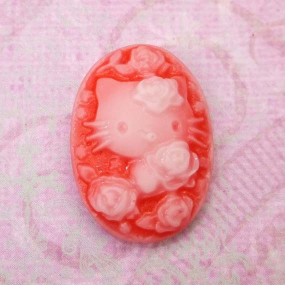 Red Oval Cameo 24mm x 18mm ( 1 Piece ) Jewelry Supplies, Setting Applique - KarPenaEnterprises