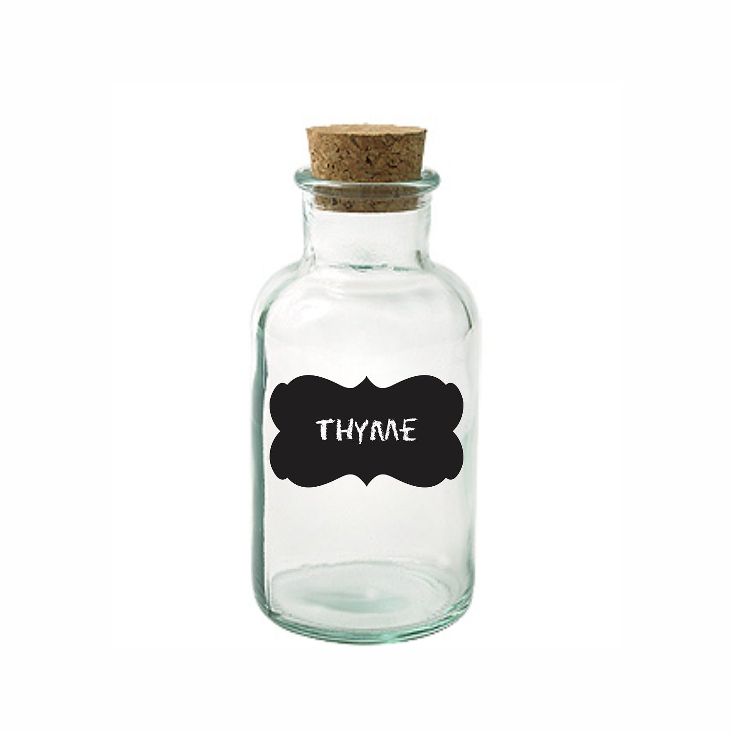 Spice Jar Labels - Scroll Frame Black & White - Fancy Scroll Labels - Chalkboard Stickers - AllisStudio