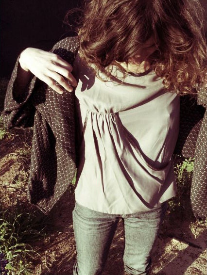 Gray Shirt, Designed Blouse, Designers Shirt, Ruffles, Stylish Women Shirt, Natural fabric
