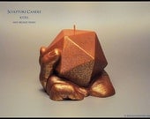 Geometric Sculpture Candle - Icosahedron and Hand (New Bronze Finish) - Modern Decor - Contemporary Decor