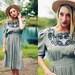 25% OFF SALE /// Vintage 1970s Black Grey Embroidered Dot Print Dress
