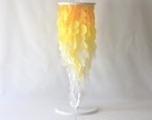 Deluxe Table Top Fabric Wedding Chandelier - MADE TO ORDER cotton fabric wedding table decoration, shown in shades of yellow