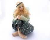 art doll cloth fairy soft sculpture St Patricks Day green shamrock