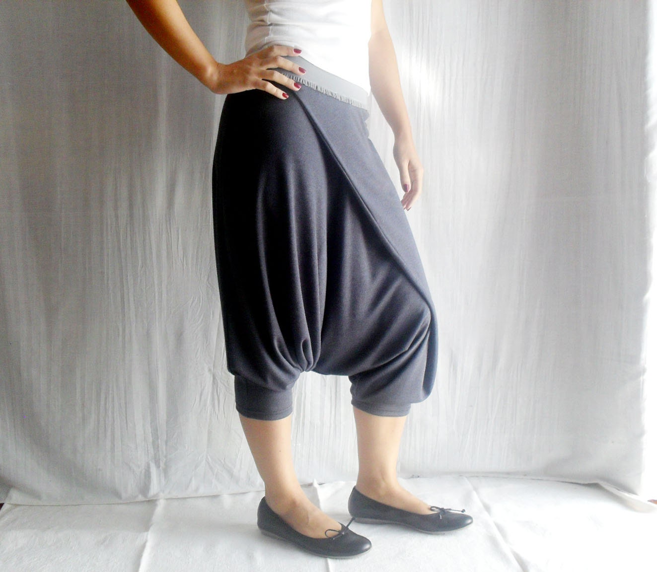 Boho harem pants in charcoal - grey pants boho pants harem trousers for women