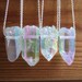 Sterling Silver Opal Aura Quartz Point Necklace