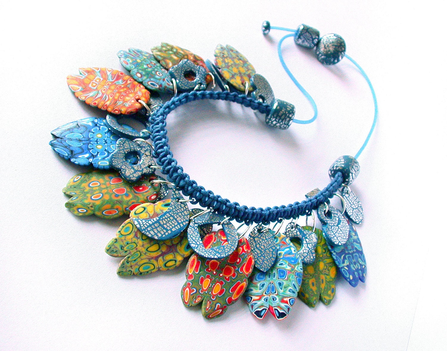 Polymer Clay Necklace: Crazy Leaves