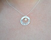 Personalized - CUSTOM Hand Stamped Washer Necklace Open Circle - Proud Air Force Wife