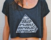 All Seeing EYE Pyramid Crop Top