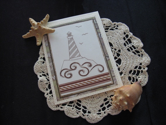 Lighthouse Card Handstitched