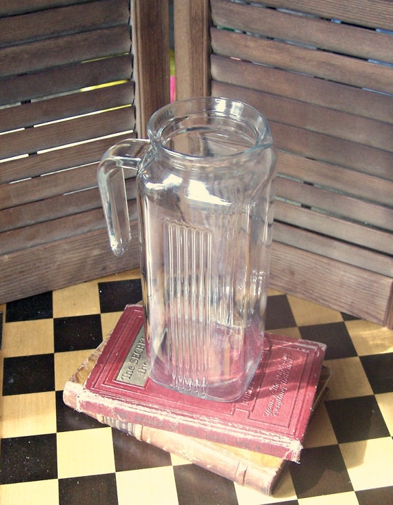 Vintage Glass Pitcher Jug Bottle