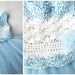 Flower Girl Dress Tulle Tutu Crochet Bodice Vintage Inspired Baby Blue and White Infant to Toddler size 3
