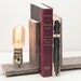 Bookends- Salvaged Wood Bookends, Rustic Lamp, Shelf Lighting, Exposed Edison Bulb