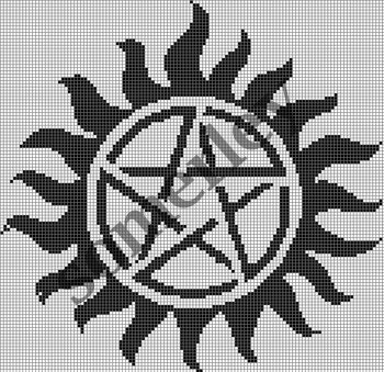 CROSS STITCH PATTERN Supernatural Anti-Possession Tattoo