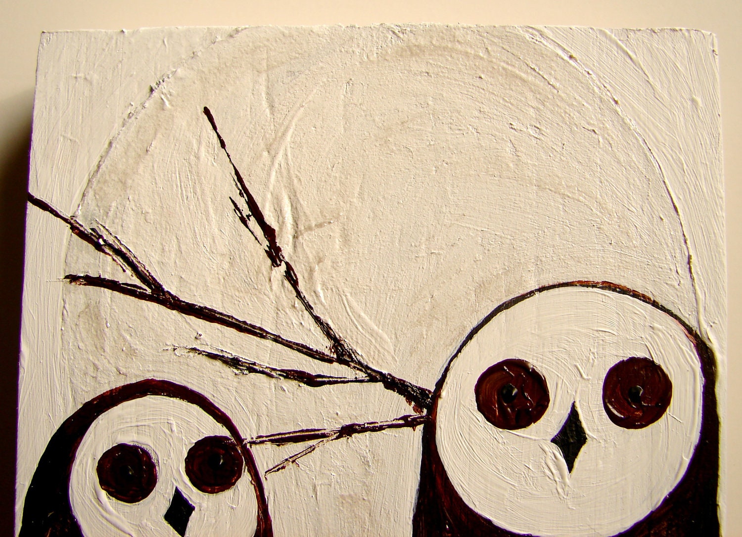 Home Decor, Wall Decor, Office Decor, Barn Owl Wall Art, Home Decorating-Owl Decor-Mini Art Painting, Mini Barn Owls, Nursery Art