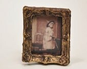 Victorian Witch Framed Photo 1-inch scale Dollhouse Miniature