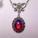 Dragon's Breath Fire Opal Art Nouveau Pendant Necklace
