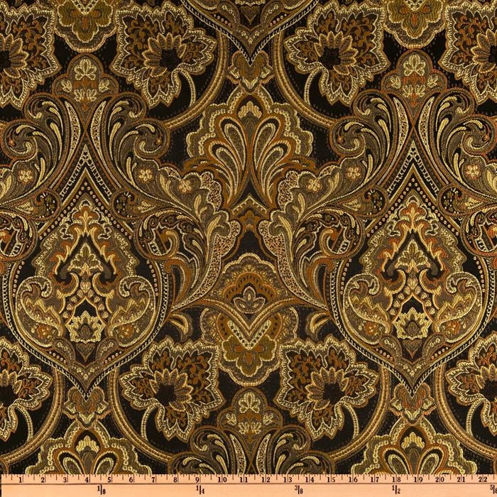 20 inch throw pillow cover, Jacquard damask gold and black. Glamorous, geometric print. For indoor use.