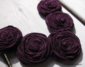 Rosette Necklace Bib Necklace Fabric Necklace Eggplant Purple