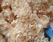 3D Shabby Rose Trim  Nude Chiffon Camellia Lace Trim Soft Lace 2.16 Inches Wide Costume Headware Supplies