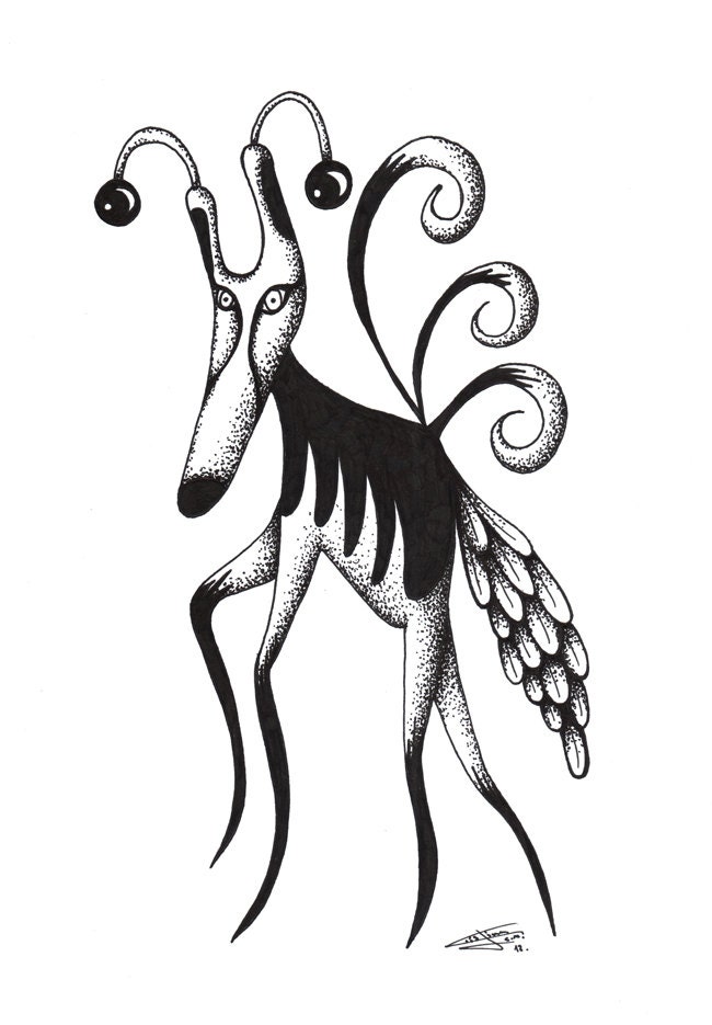 Haplo. Original ink drawing on high quality paper