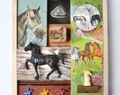 vintage horse collection toy horses postcard childrens block   assembled by Elizabeth Rosen