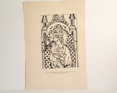 Virgin and Child Art- The Virgin Mary and Baby Jesus Illustration