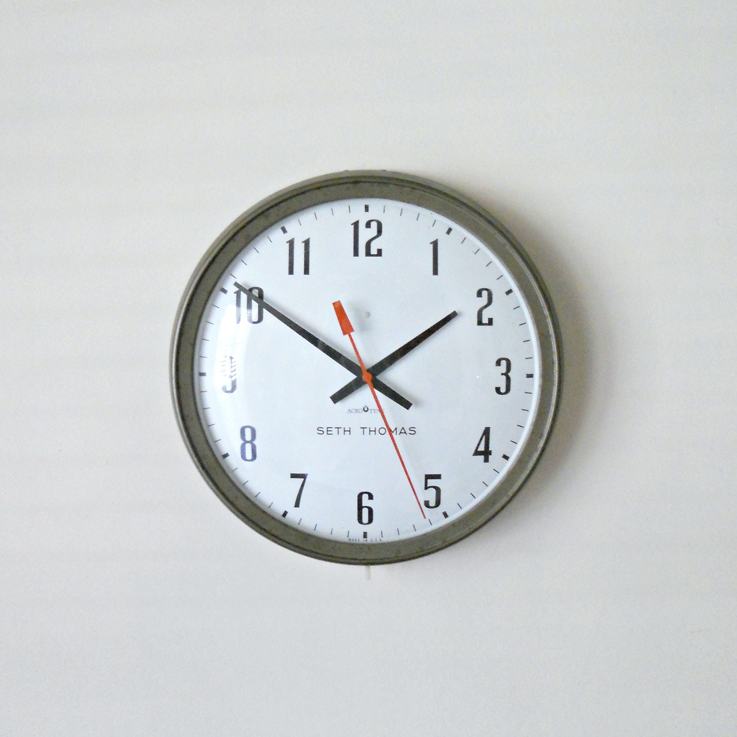 Vintage Seth Thomas Acrotyne Wall Clock - Industrial, School